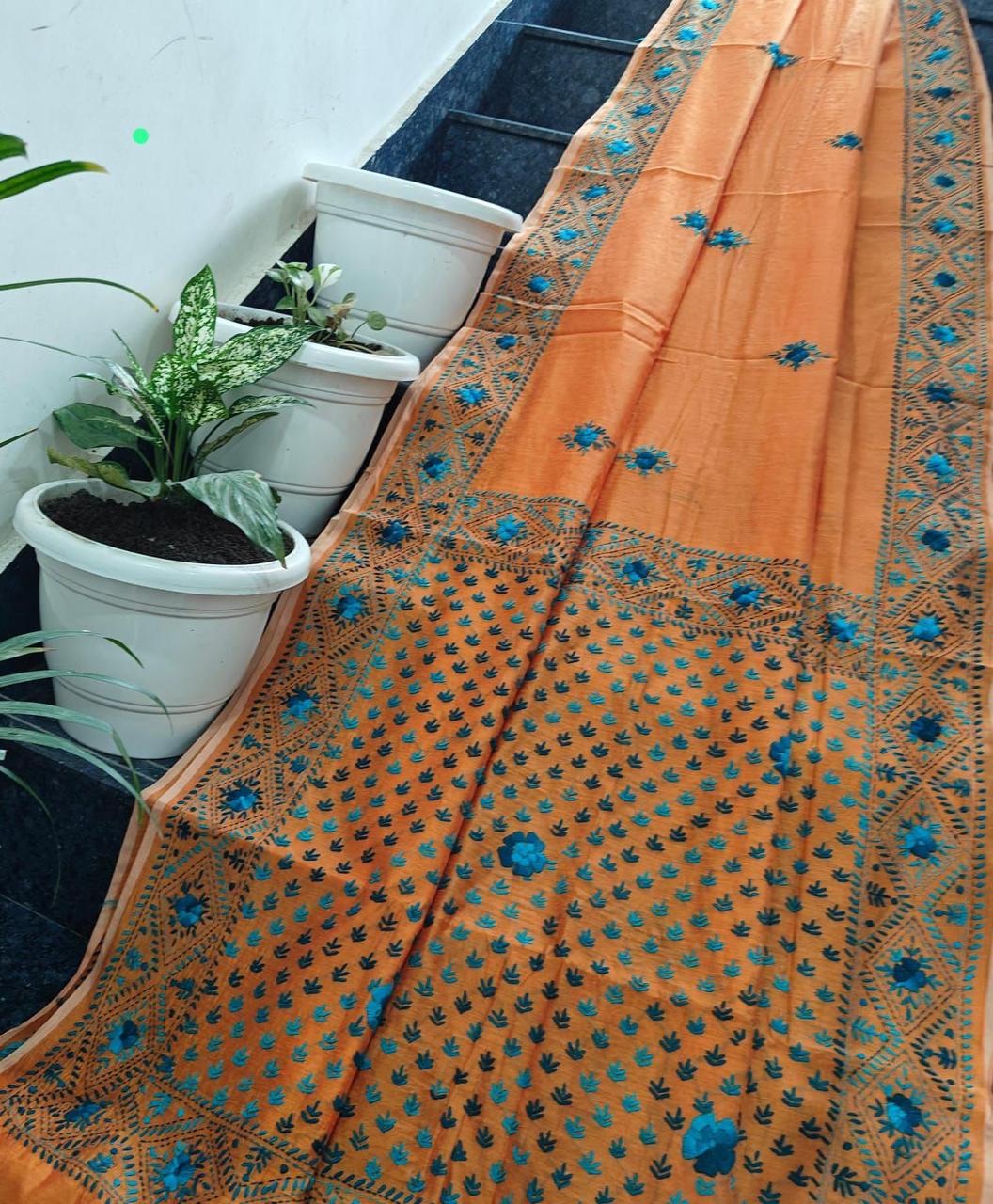 Chanderi Embroidery Saree