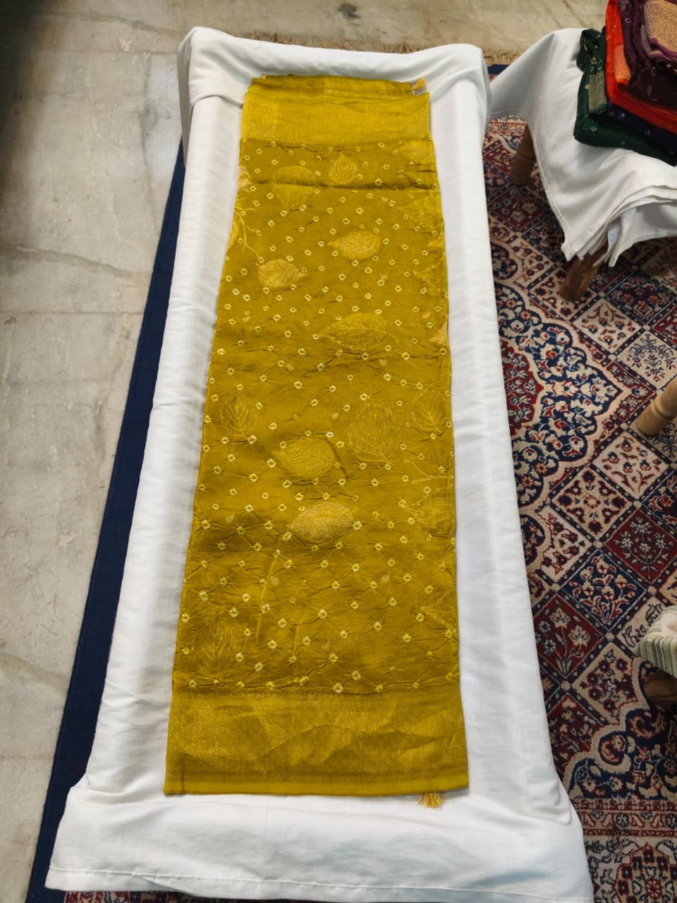 The Devotion — Fancy Bandhani Leaf Saree