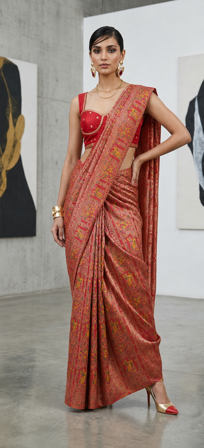 Masakali Meena — Meenakari Border Saree