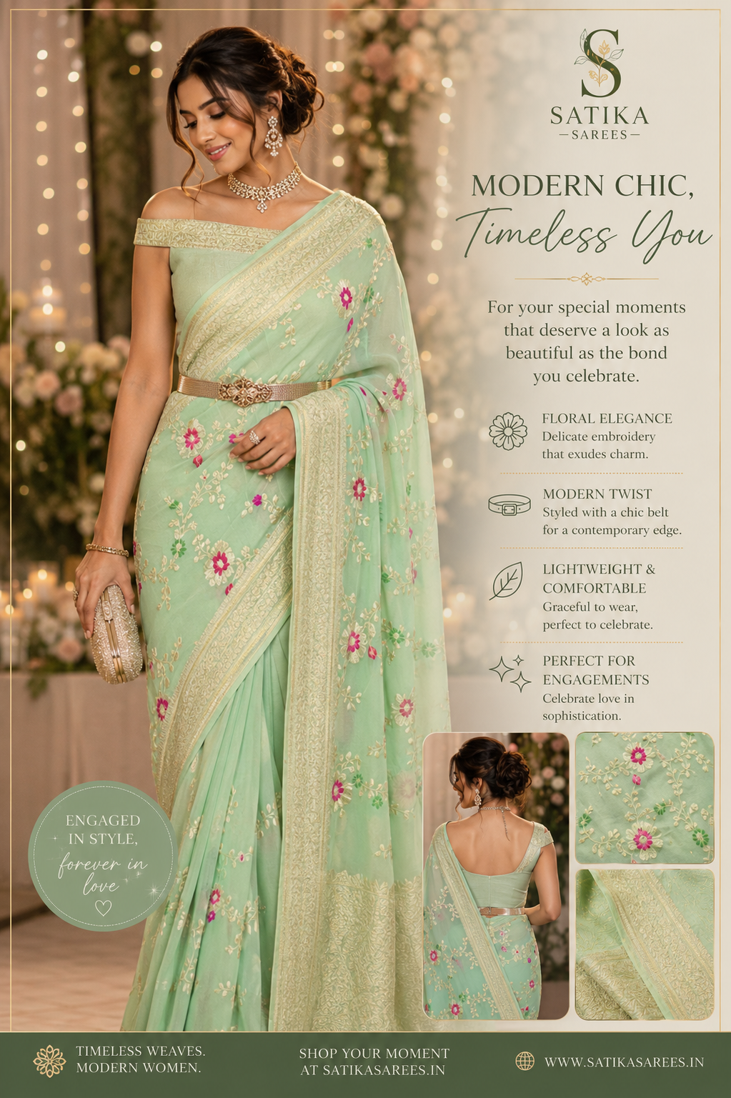 Banaras Semi Georgette Meenakari