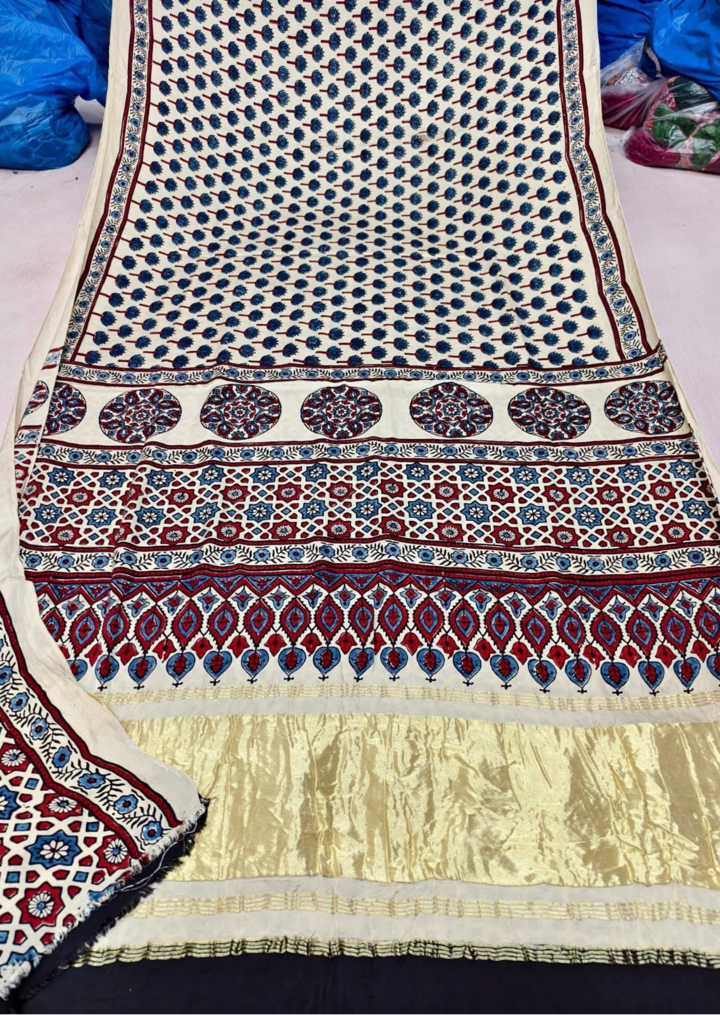 Ajrak Tissue Pallu