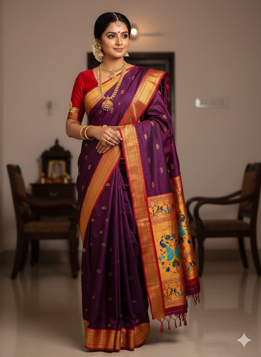 Zumka Peacock Paithani Saree