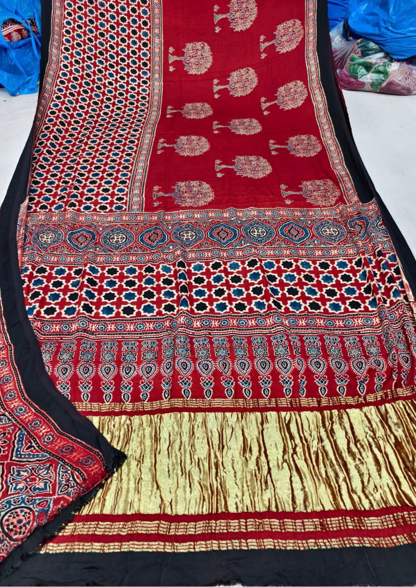 Ajrak Tissue Pallu
