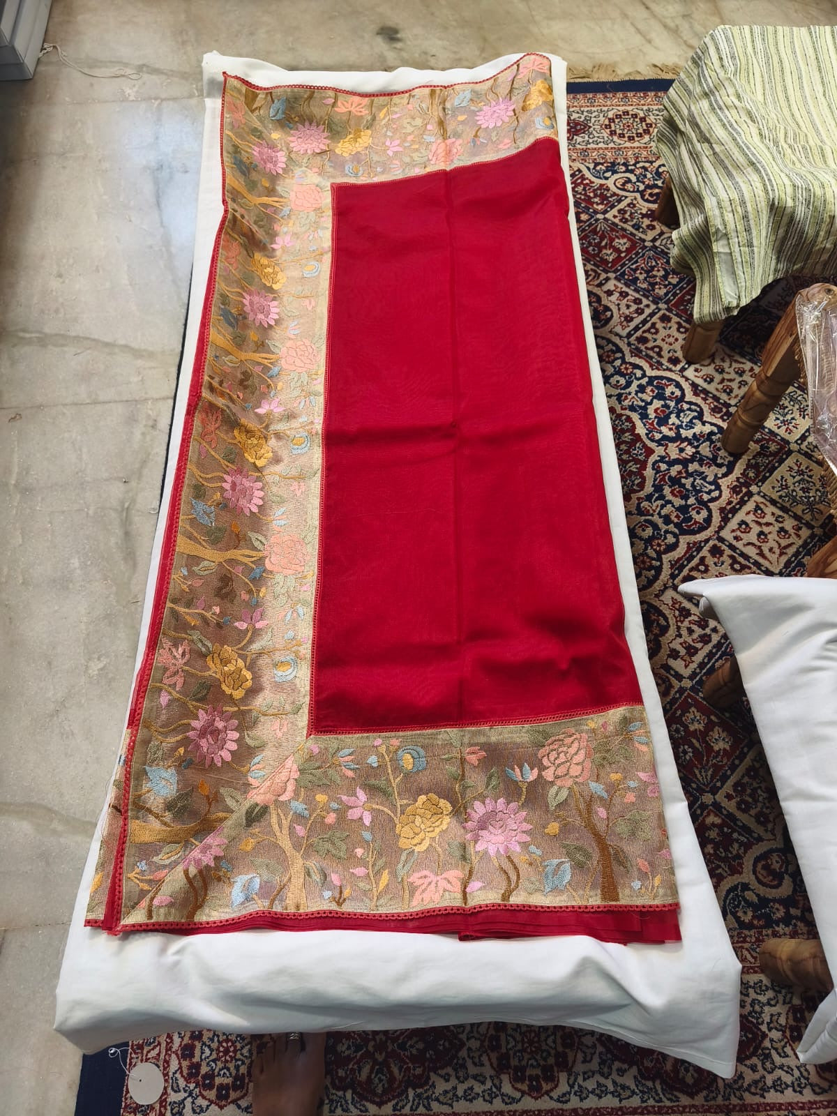 Midnight Bloom Border Saree