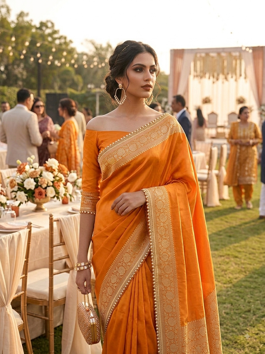 Banaras Soft Silk Floral Vine