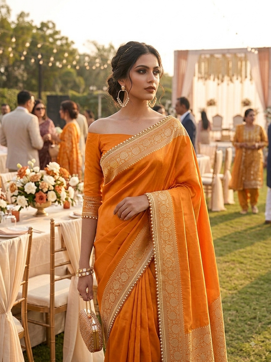 Banaras Soft Silk Floral Vine