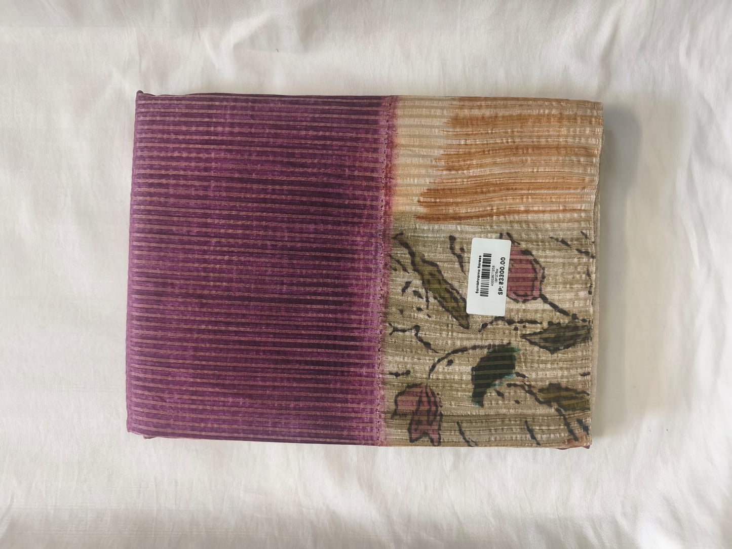 Twilight Bloom Cotton-Linen Saree