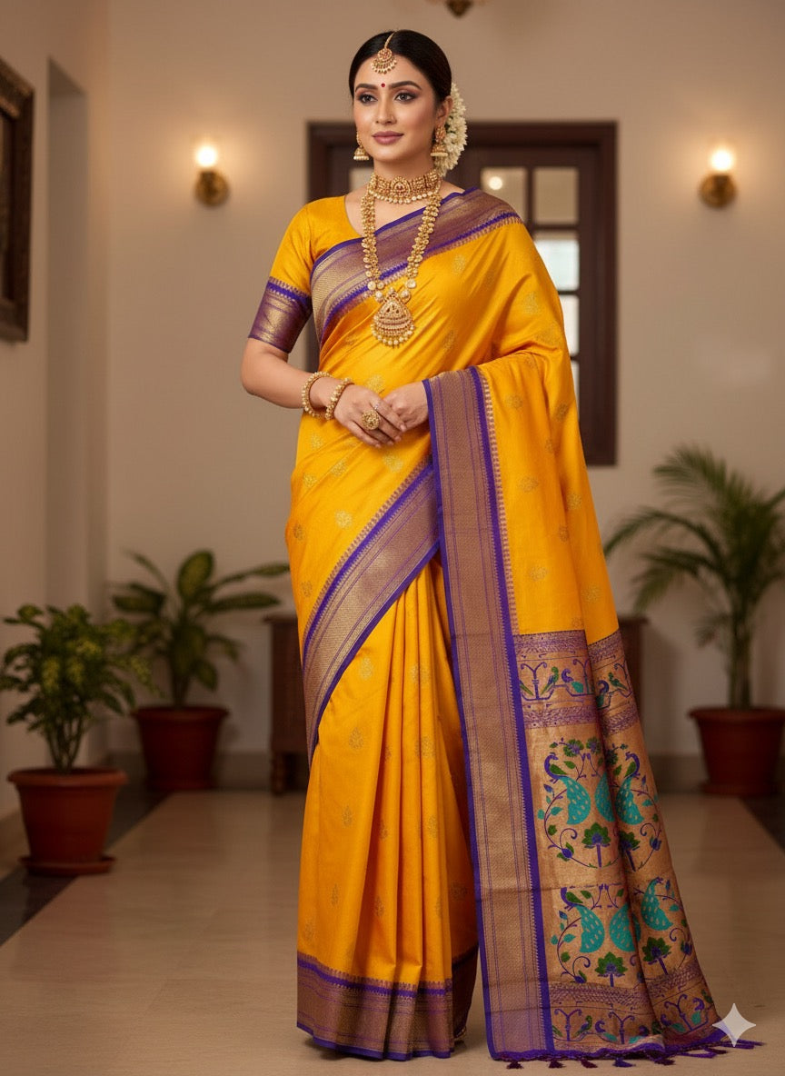 Zumka Peacock Paithani Saree