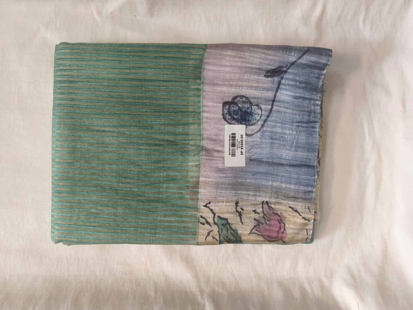 Twilight Bloom Cotton-Linen Saree