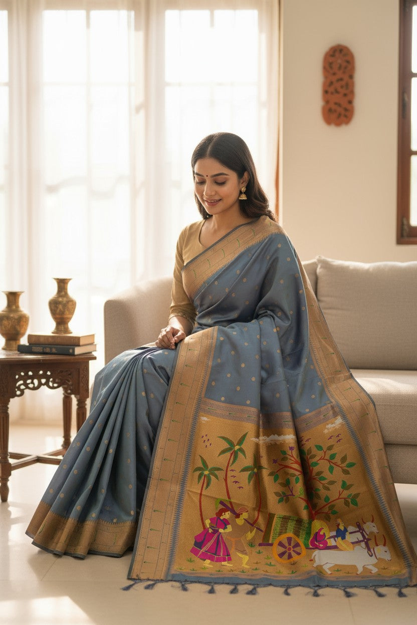 Paithani Bullock cart