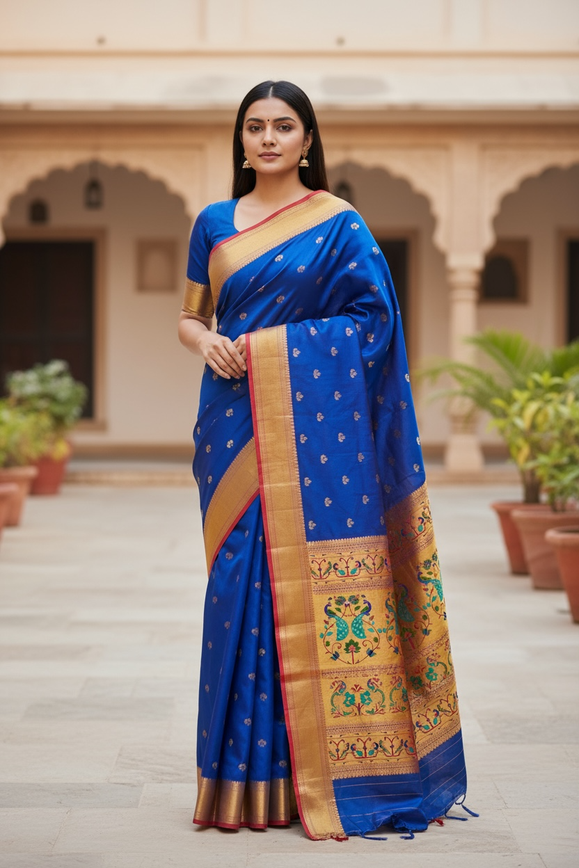 Zumka Peacock Paithani Saree