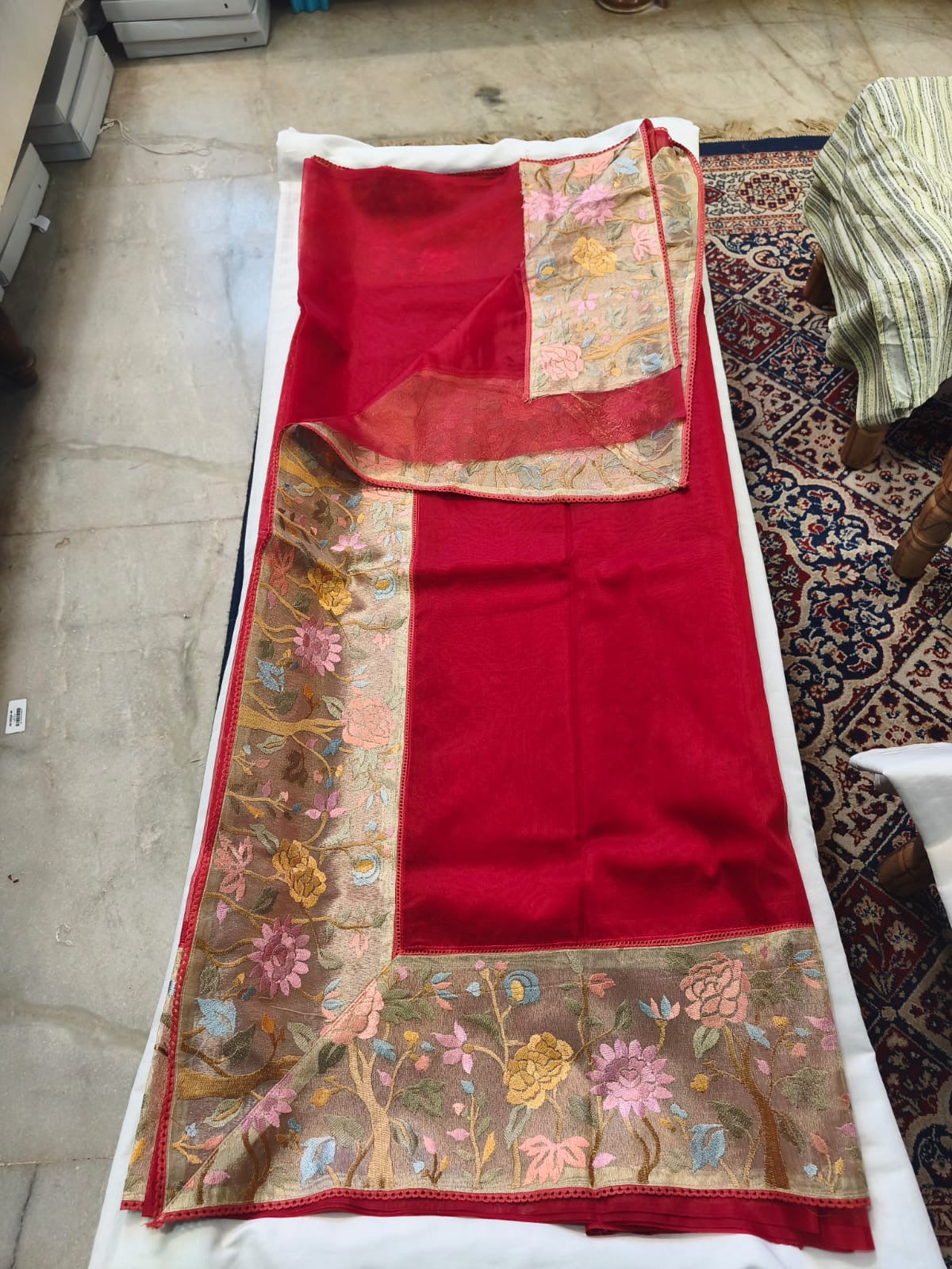 Midnight Bloom Border Saree