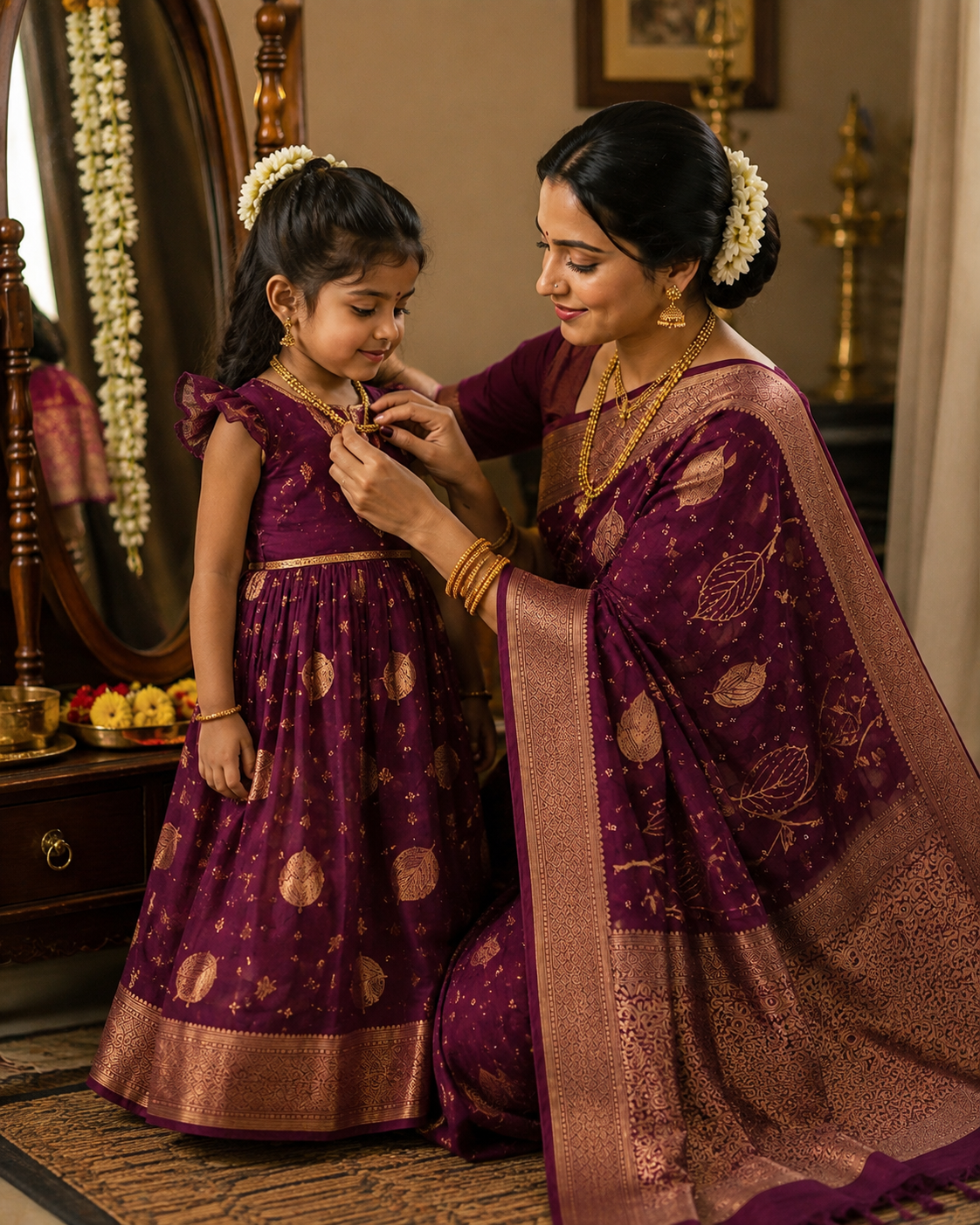 The Devotion — Fancy Bandhani Leaf Saree