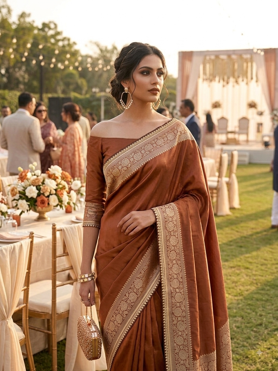 Banaras Soft Silk Floral Vine