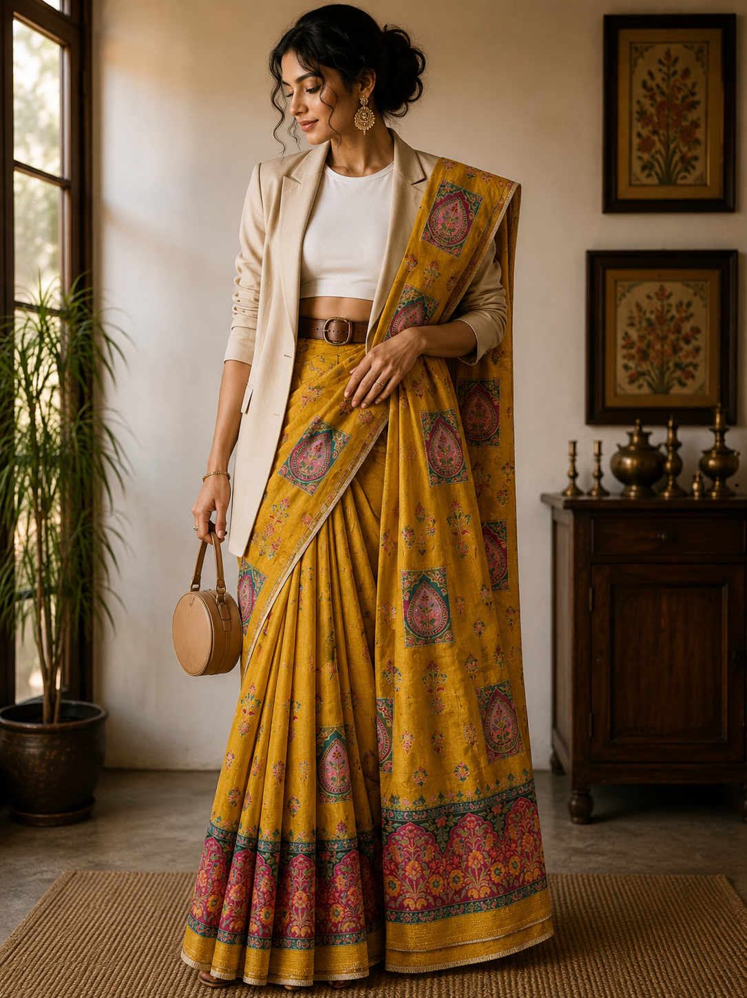 Pashmina Semi Silk Saree