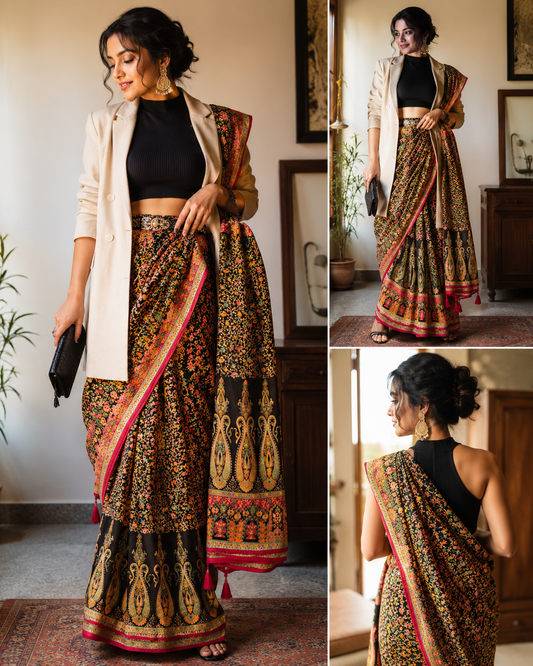 Pashmina Semi Silk Saree