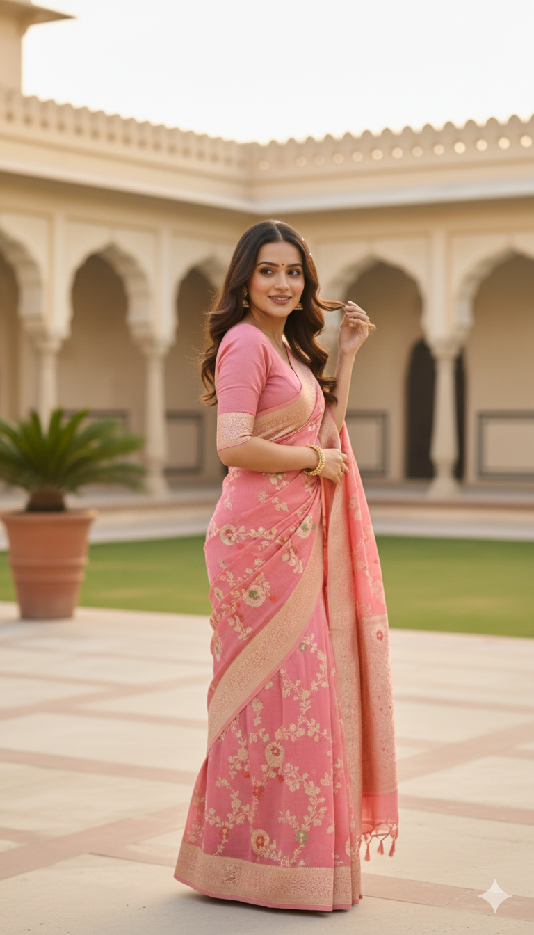 Banaras Semi Georgette Meenakari