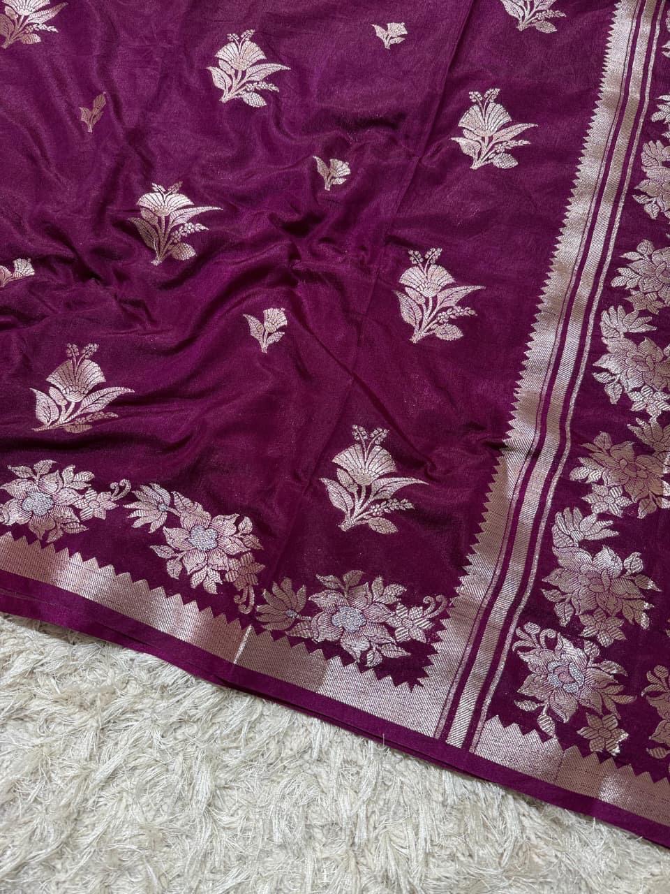 Banaras Katan Viscose Georgette Flower