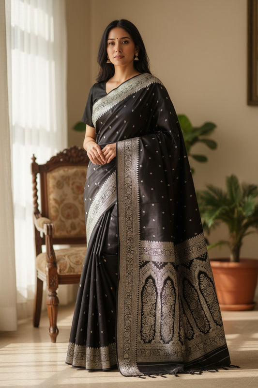 Banaras Mashru Katan Butta Saree