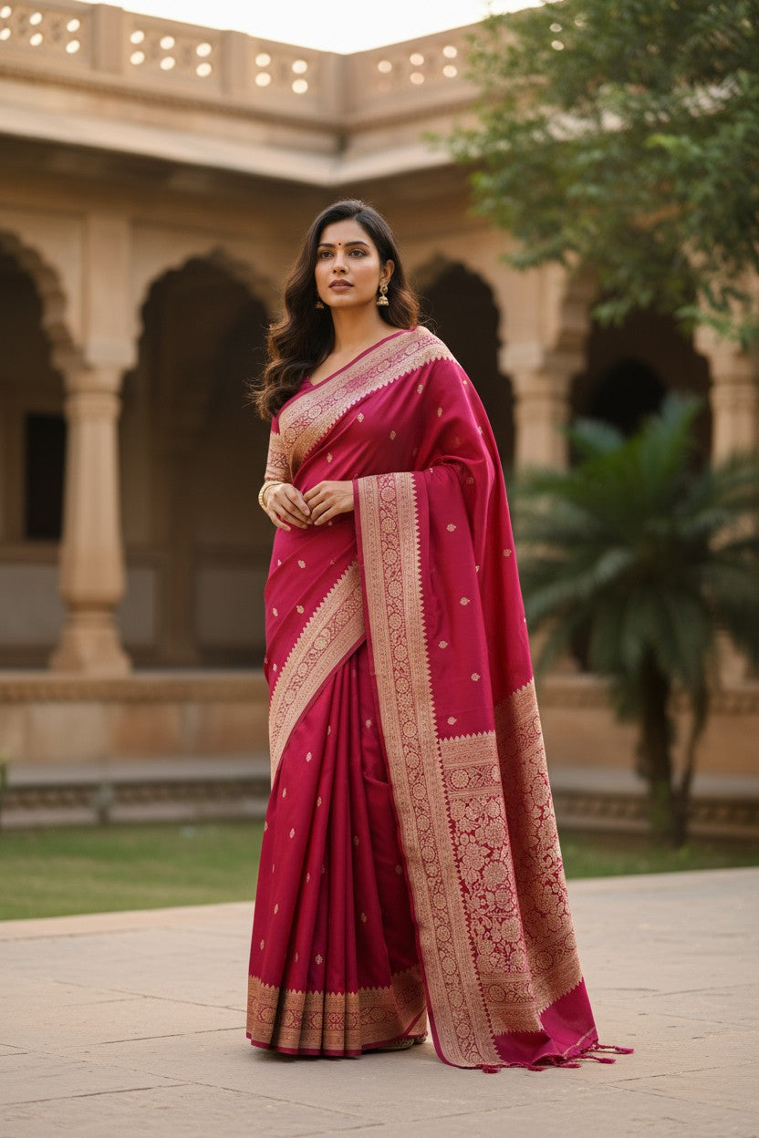 Banaras Mashru Katan Butta Saree