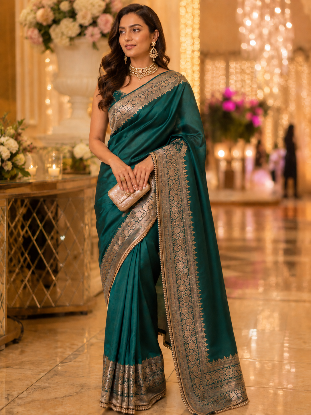 Banaras Soft Silk Floral Vine