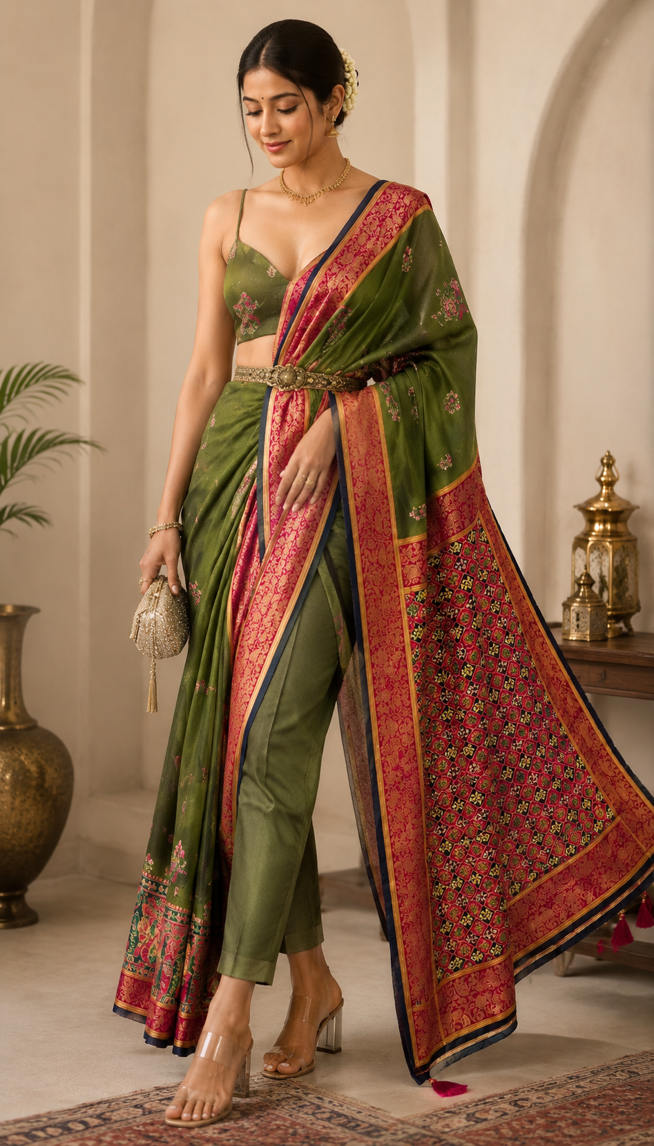 Pashmina Semi Silk Saree