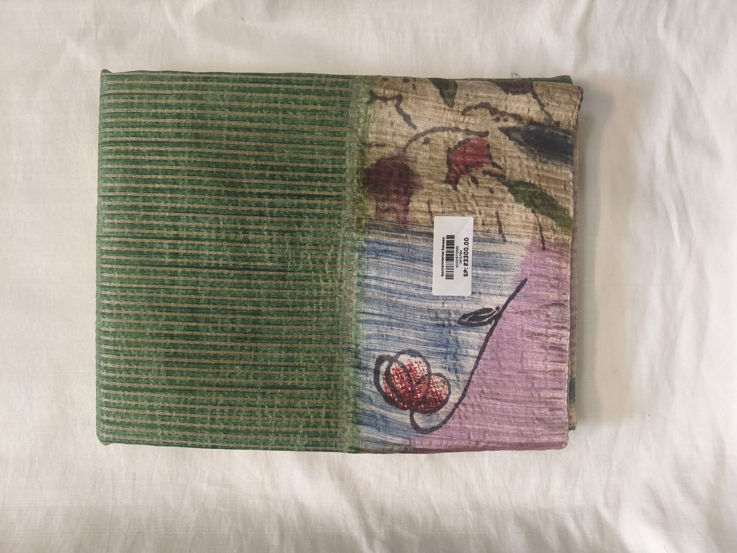Twilight Bloom Cotton-Linen Saree