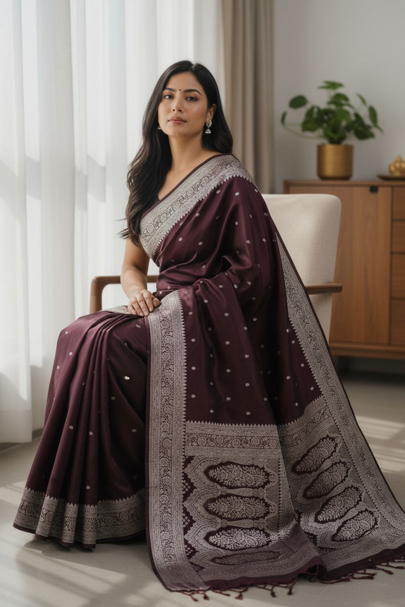 Banaras Mashru Katan Butta Saree