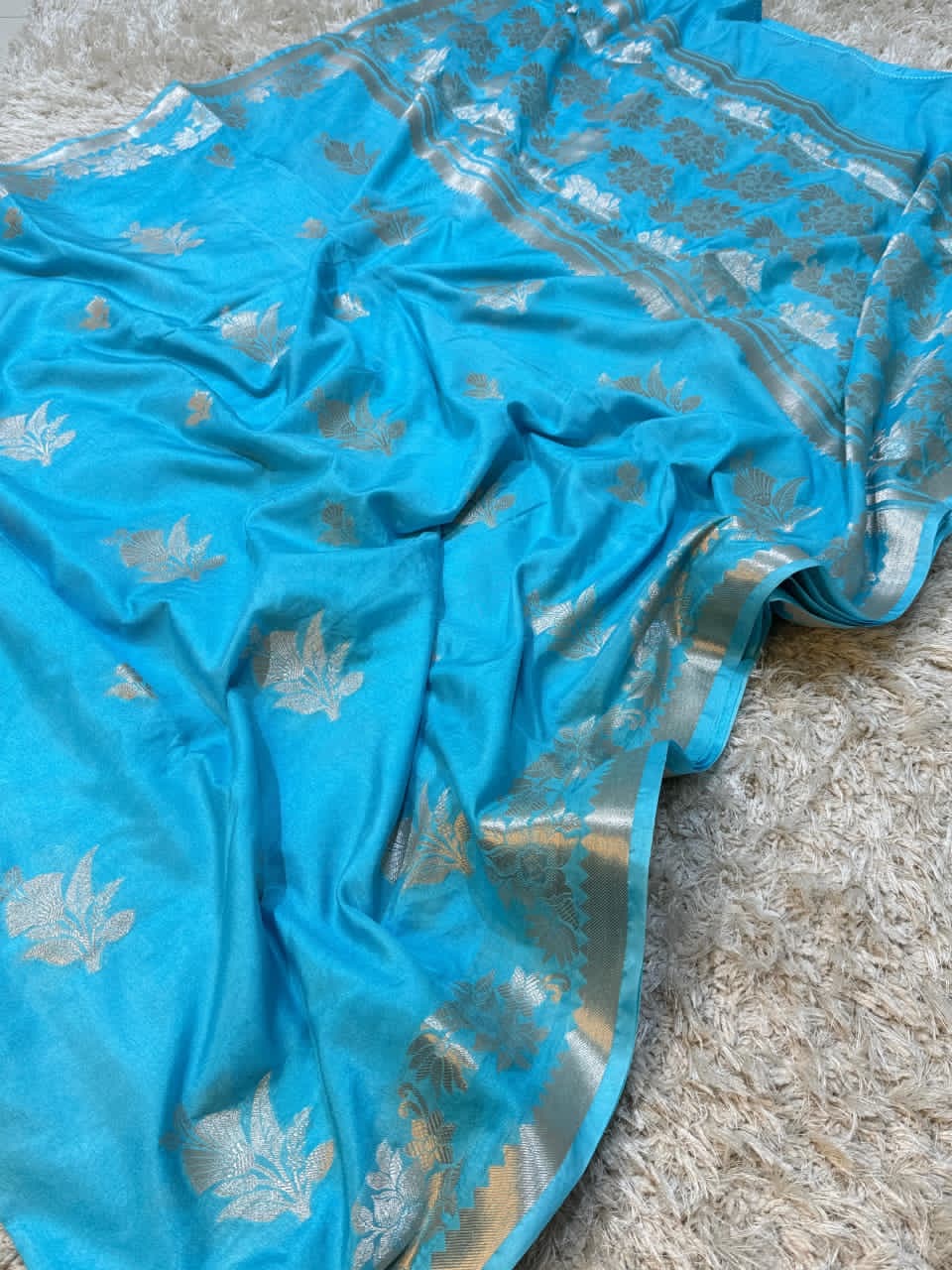 Banaras Katan Viscose Georgette Flower