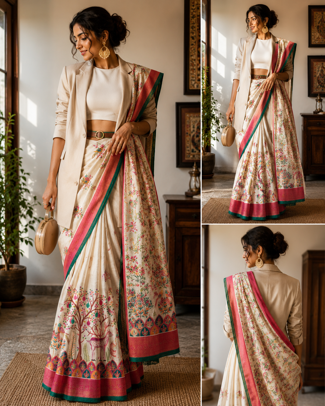 Pashmina Semi Silk Saree