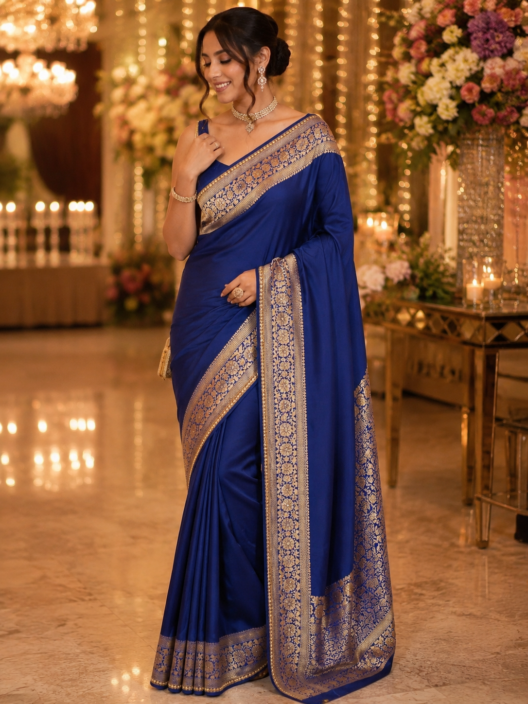 Banaras Soft Silk Floral Vine