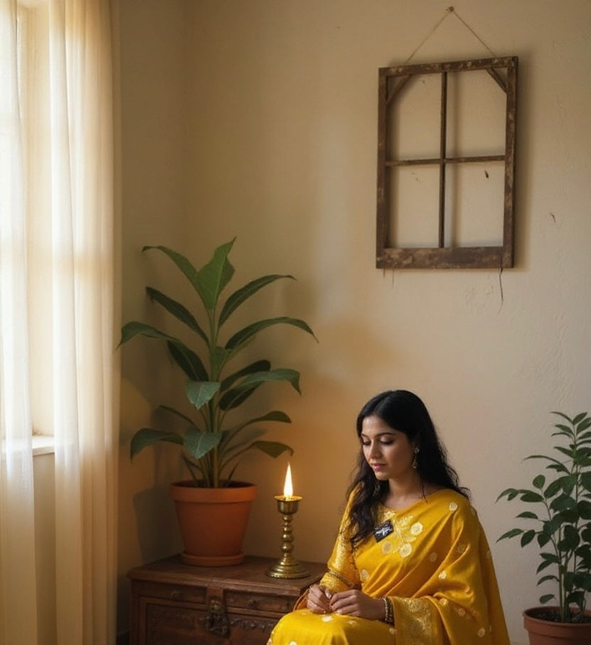 Banaras Katan Viscose Georgette Flower Border