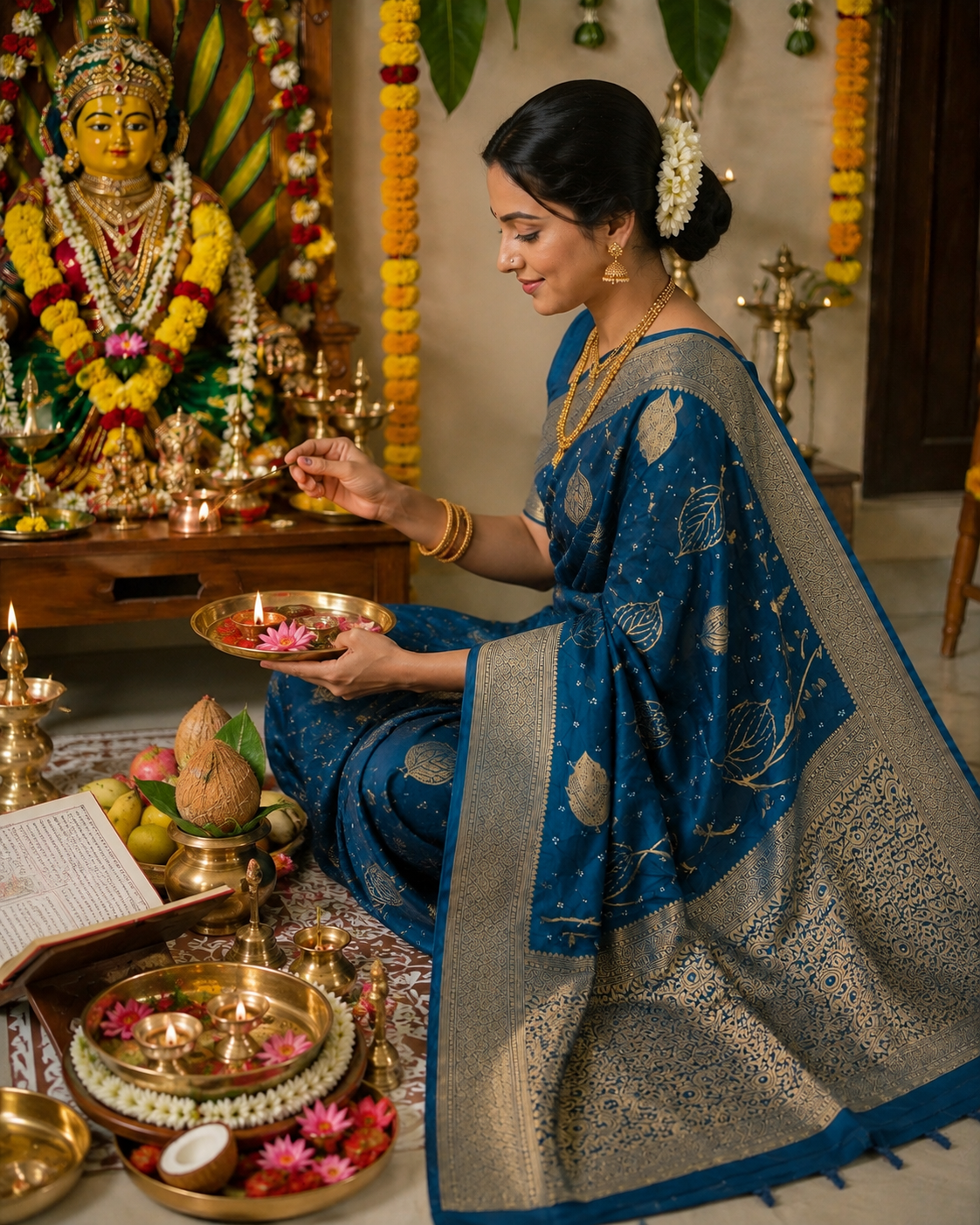 The Devotion — Fancy Bandhani Leaf Saree