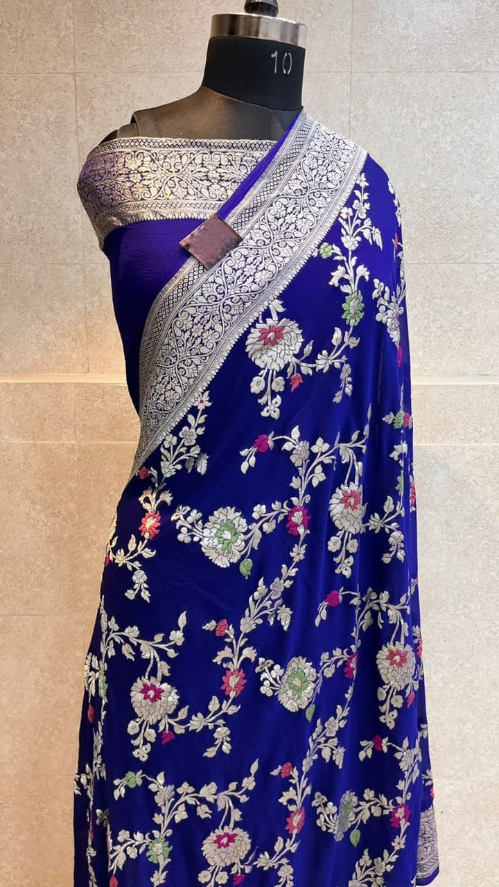 Banaras Semi Georgette Meenakari