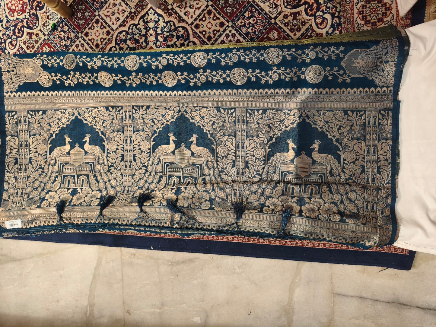 Peacock Zari Borderless Silk Saree