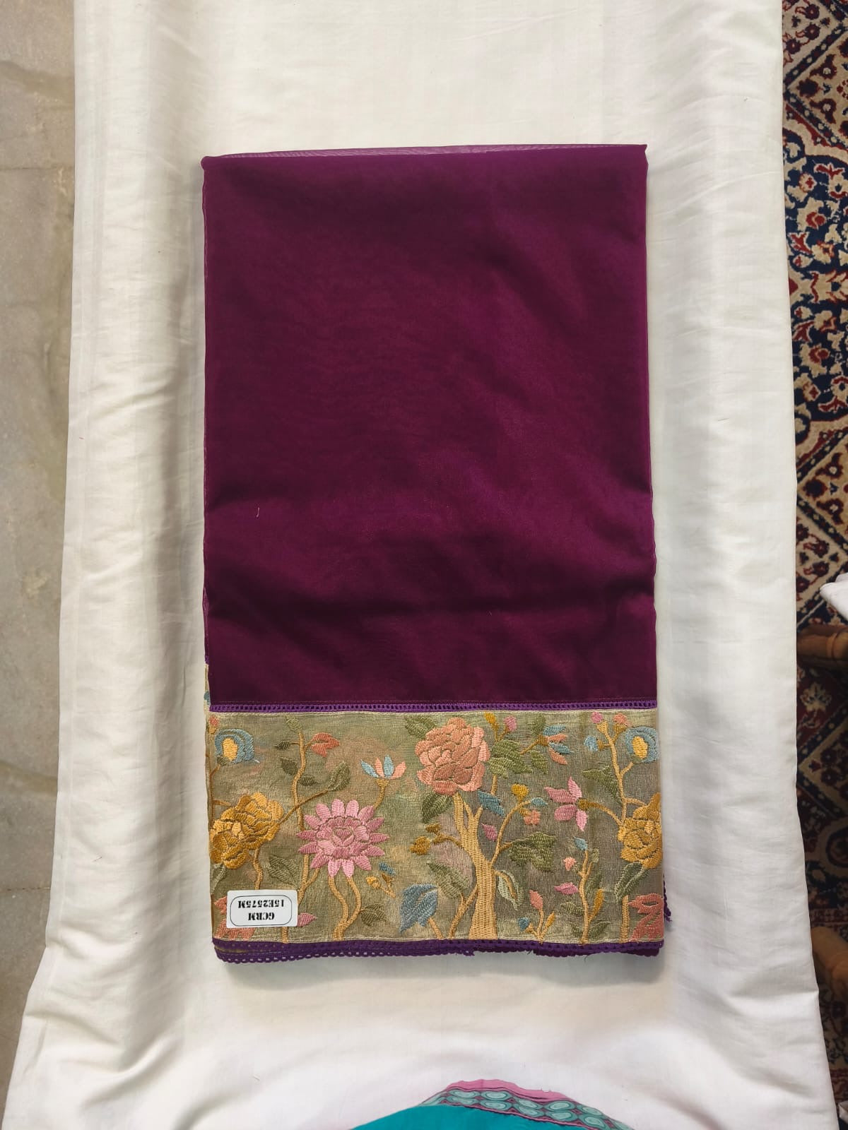 Midnight Bloom Border Saree
