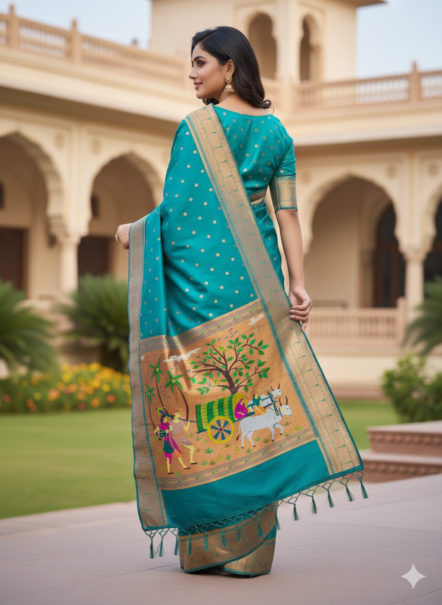 Paithani Bullock cart