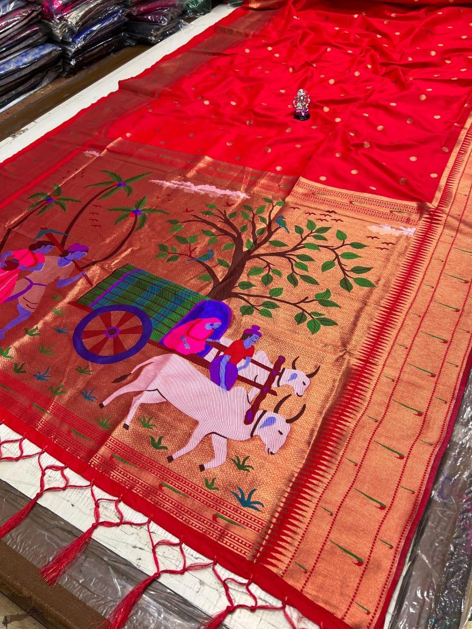 Paithani Bullock cart