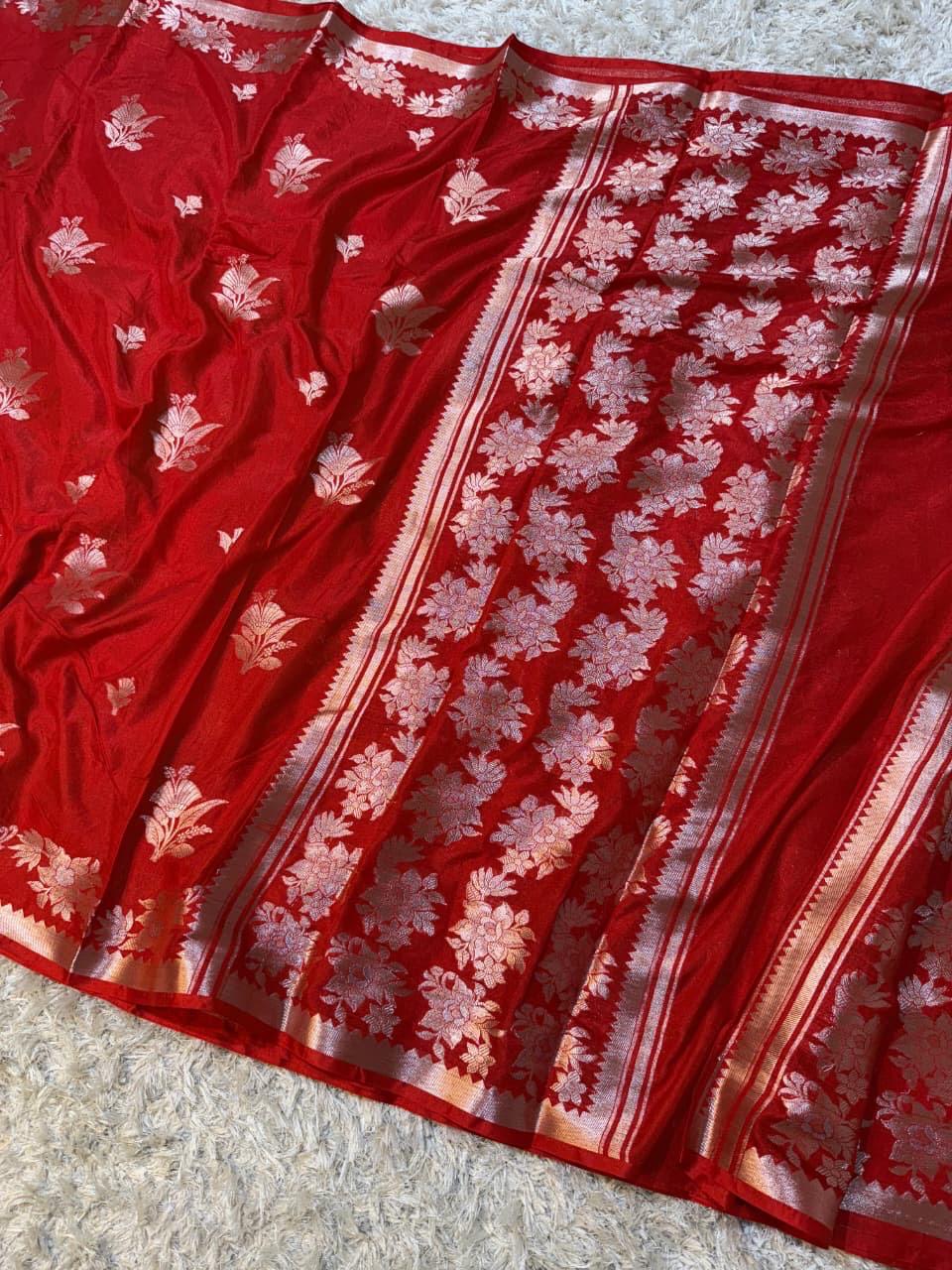 Banaras Katan Viscose Georgette Flower