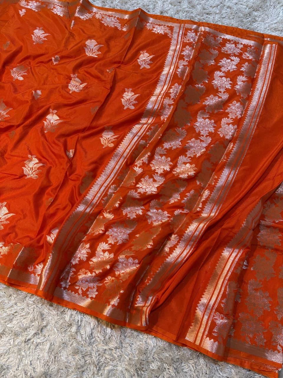 Banaras Katan Viscose Georgette Flower