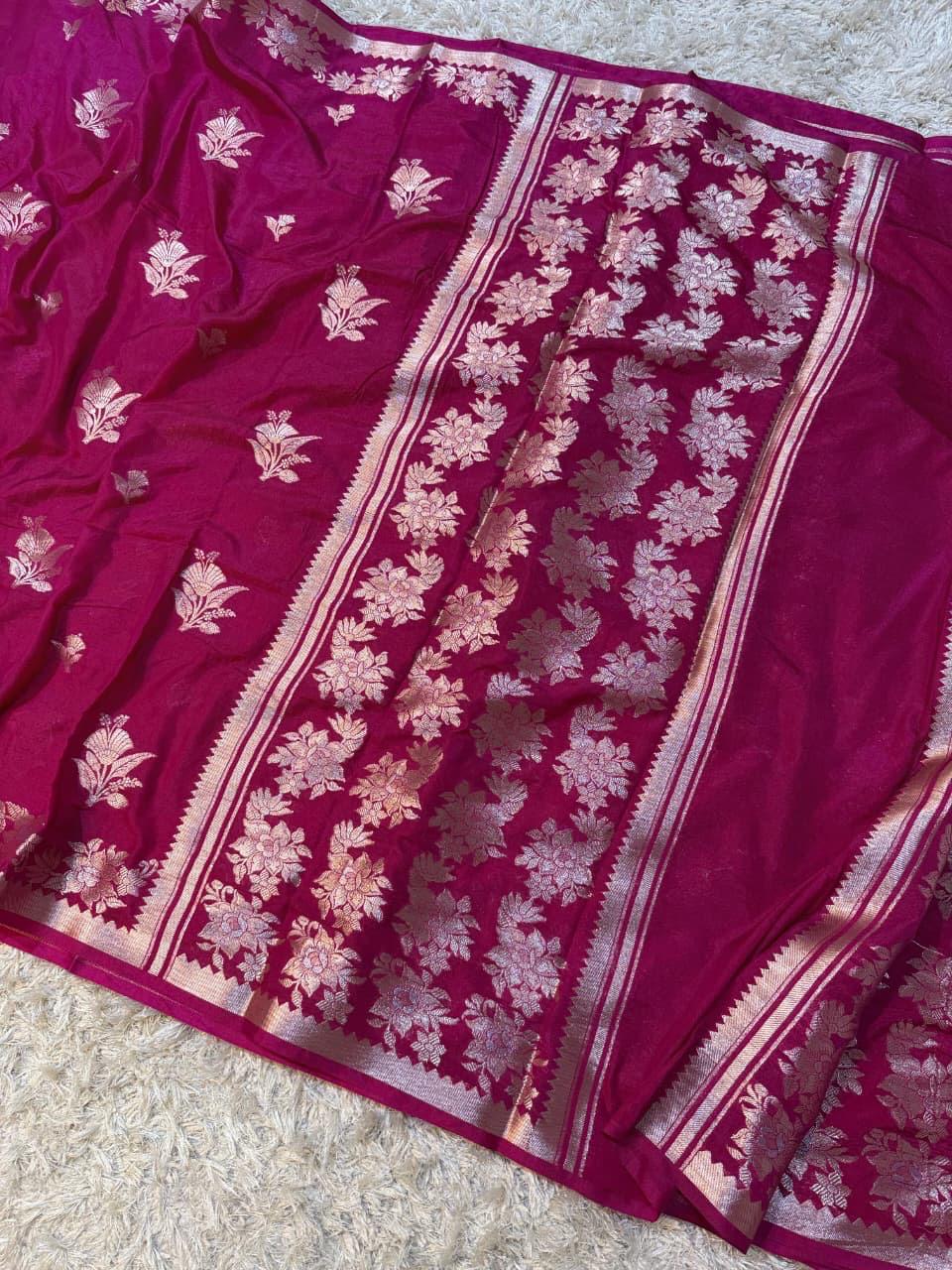 Banaras Katan Viscose Georgette Flower