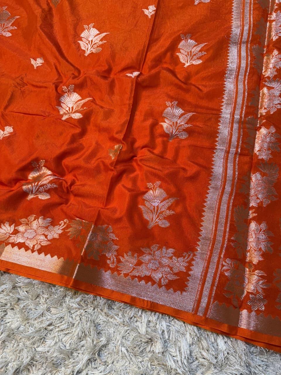 Banaras Katan Viscose Georgette Flower
