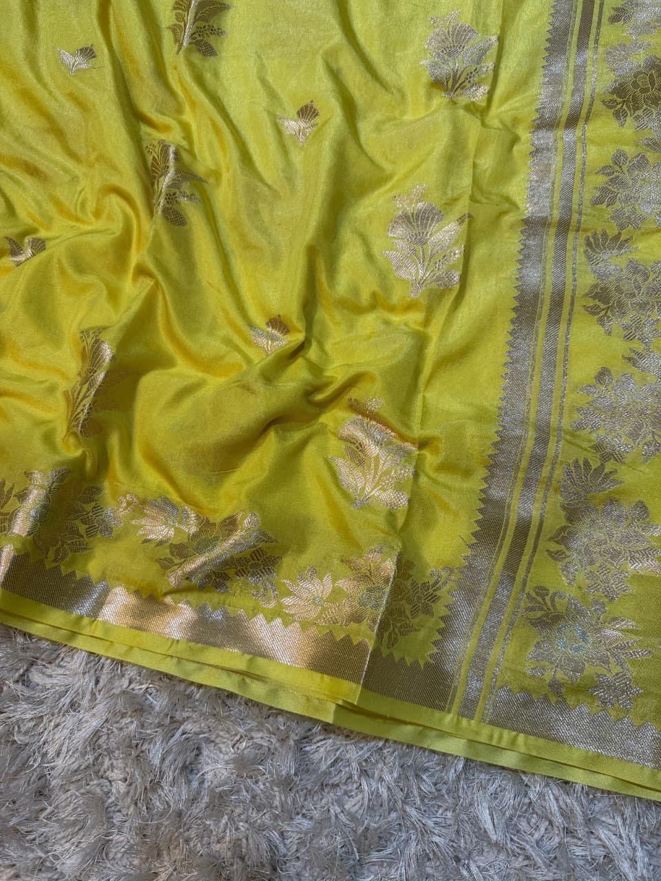 Banaras Katan Viscose Georgette Flower