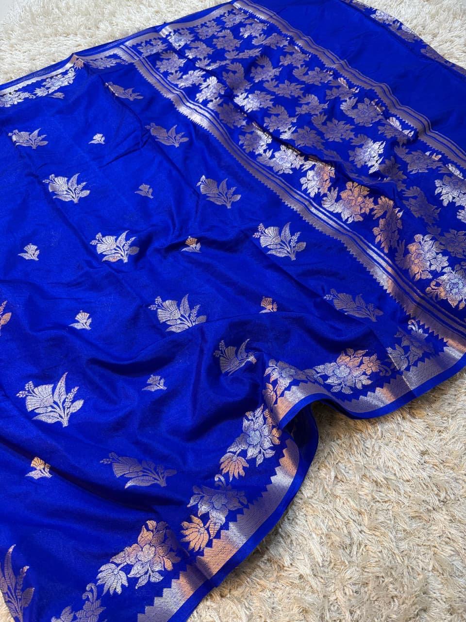 Banaras Katan Viscose Georgette Flower