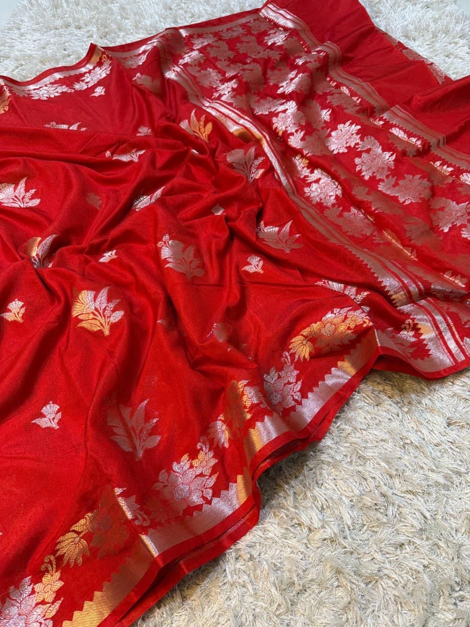 Banaras Katan Viscose Georgette Flower