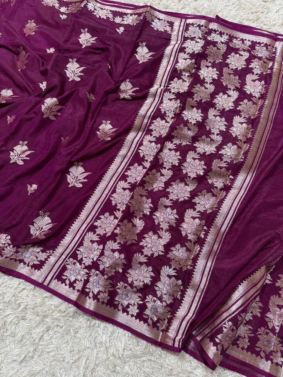 Banaras Katan Viscose Georgette Flower