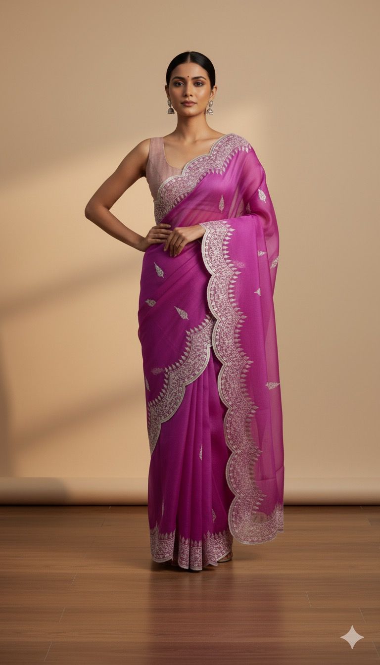 Organza Banarasi Kora Silk Embroidery