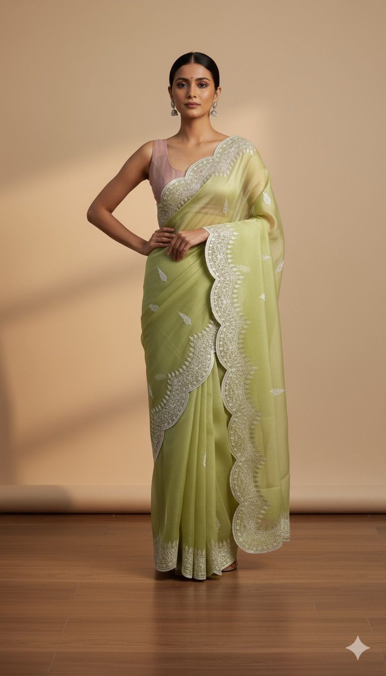 Organza Banarasi Kora Silk Embroidery