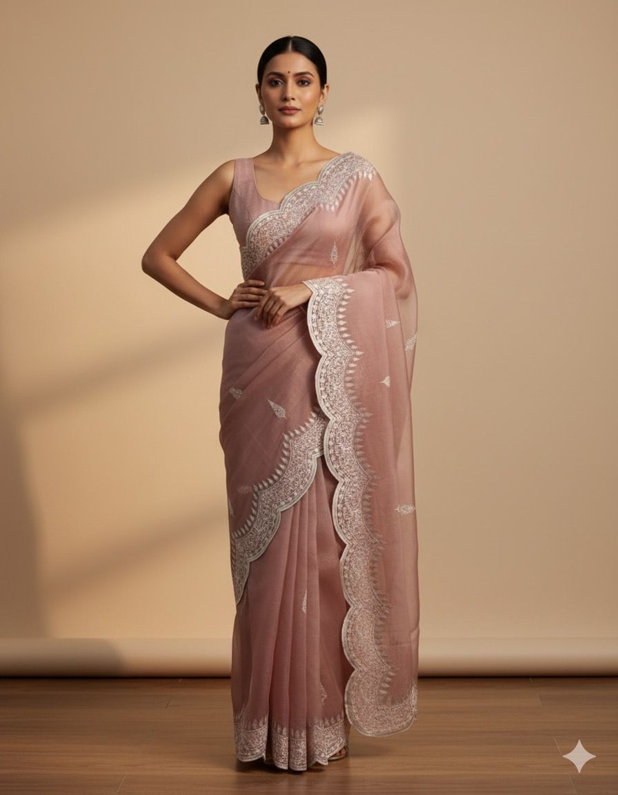 Organza Banarasi Kora Silk Embroidery