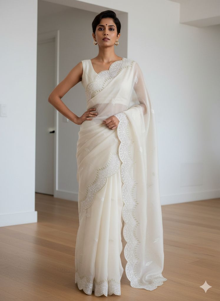 Organza Banarasi Kora Silk Embroidery